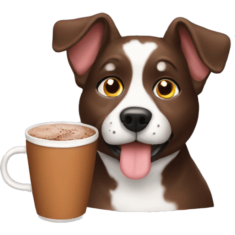 Dog drinking cocoa emoji