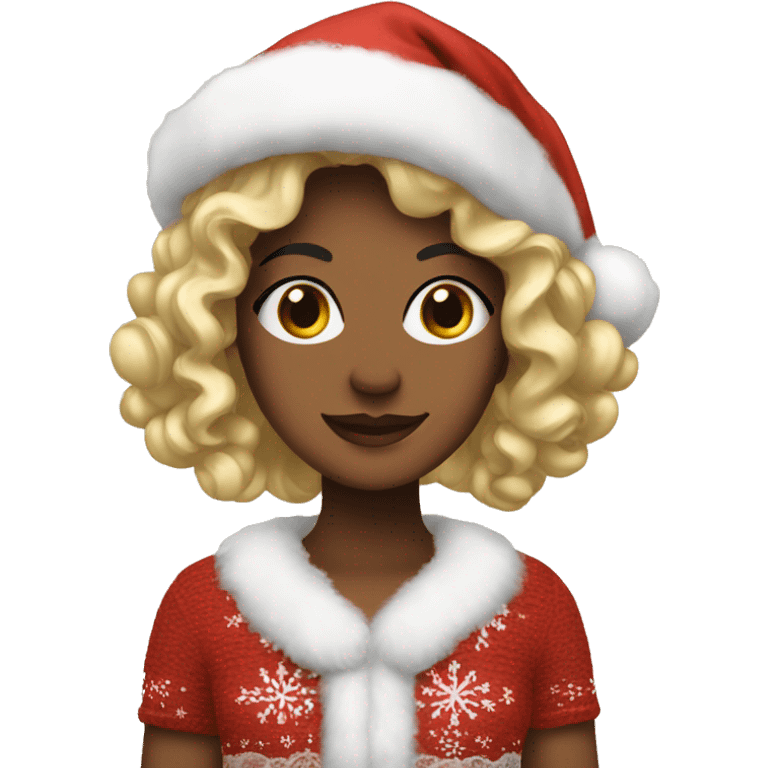 Lacey in a Christmas outfit emoji