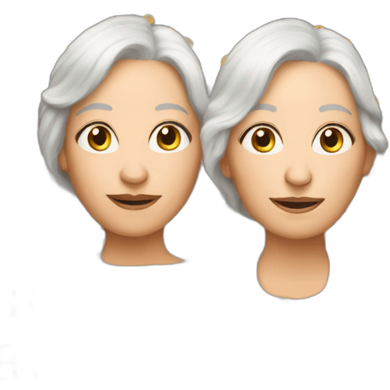 65 year old white twin women emoji