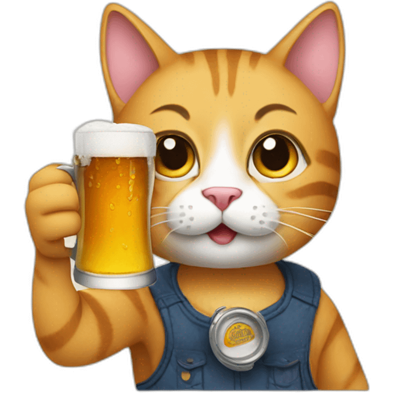 Cat who drinks a beer emoji