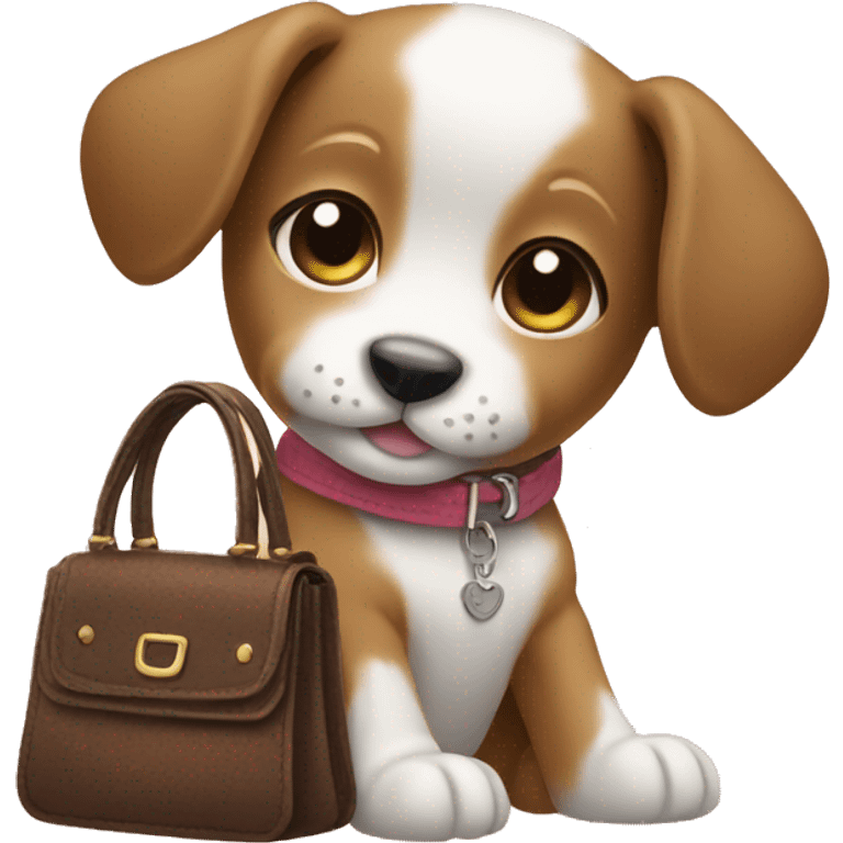 puppy with a purse  emoji