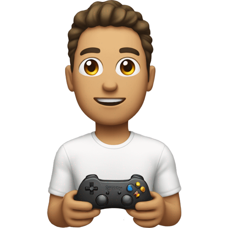 Emoji playing with a game console emoji