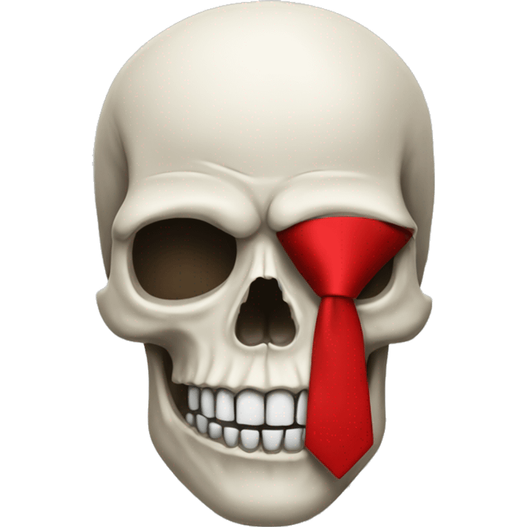 Skull with a red tie emoji