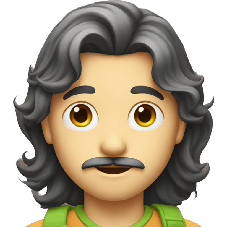 boy with long hair and moustache emoji