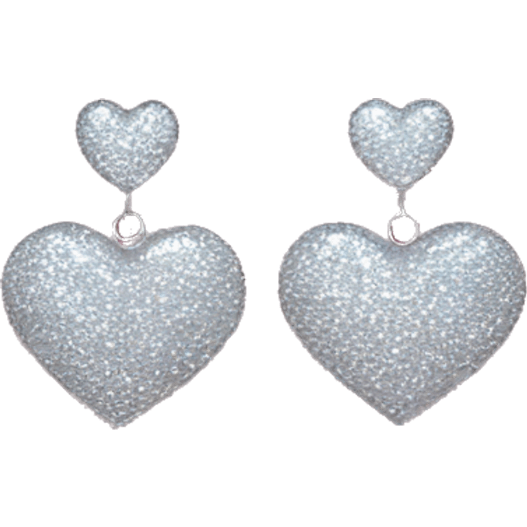 Silver sparkling heart earrings  emoji