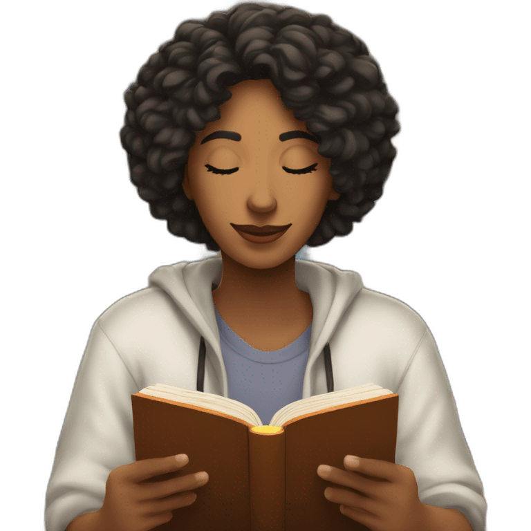 una persona leyendo libros muy real emoji