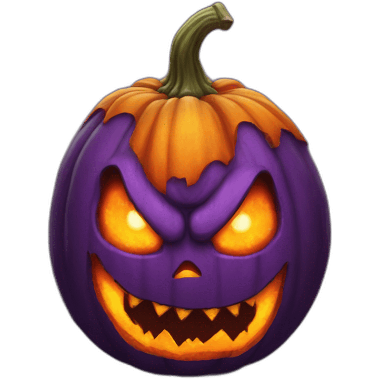 Purplefire pumpkin head with demon eyes emoji