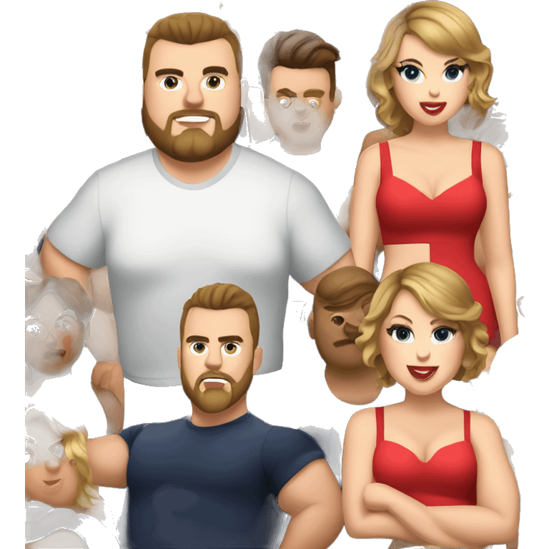 Incredibly overweight Taylor Swift and Travis Kelce emoji