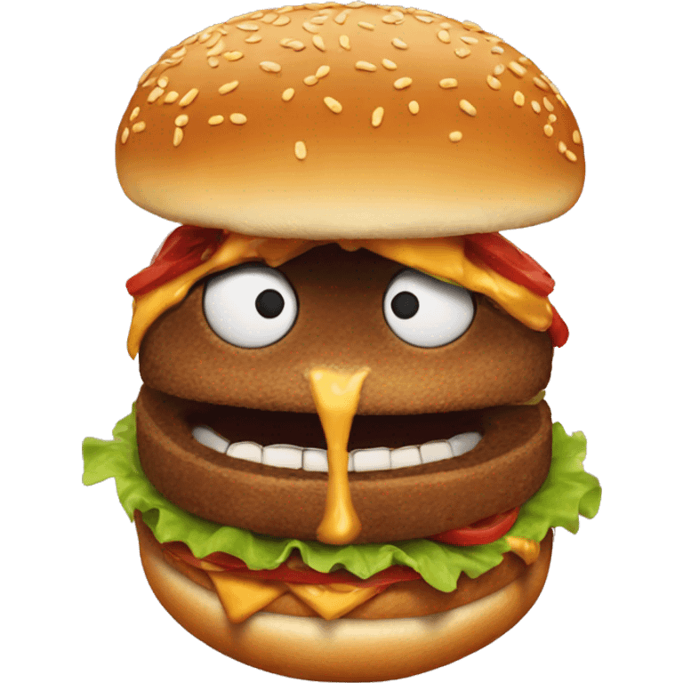 an evil burger emoji