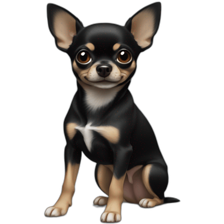 short hair chihuahua dotson mix all black emoji