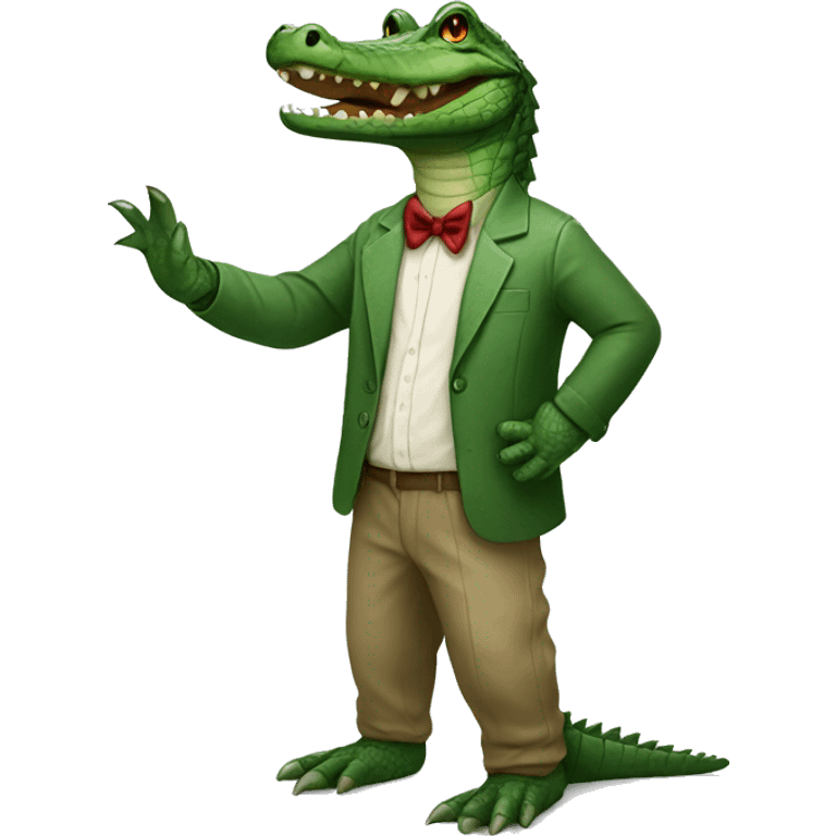 Alligator with human clothes on emoji