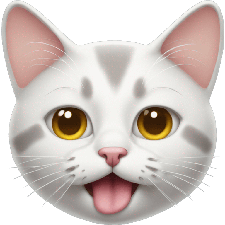 cat with its tongue out and one eye open emoji