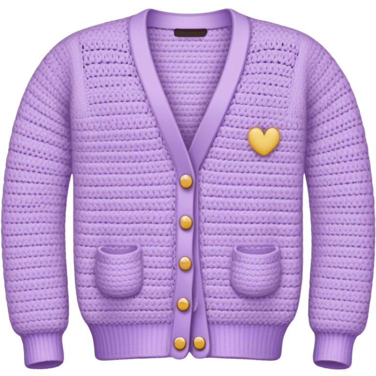 pastel purple crocheted cardigan emoji