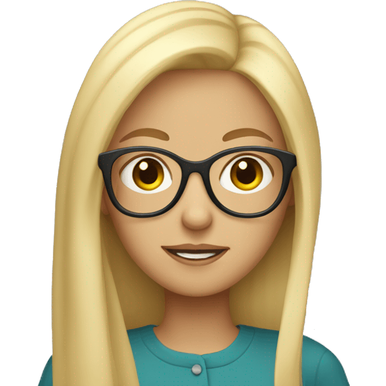 blonde girl with wide glasses emoji