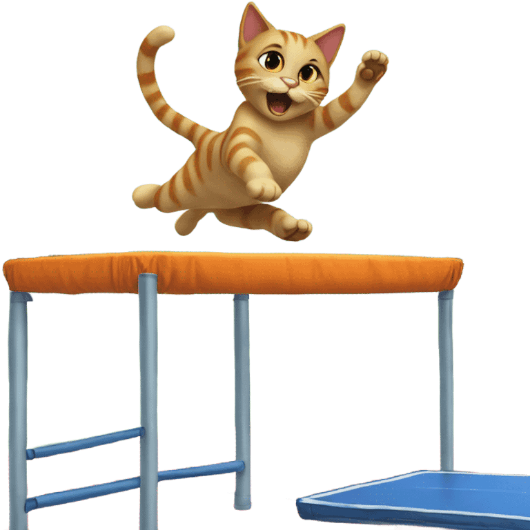 cat jumping on trampoline emoji