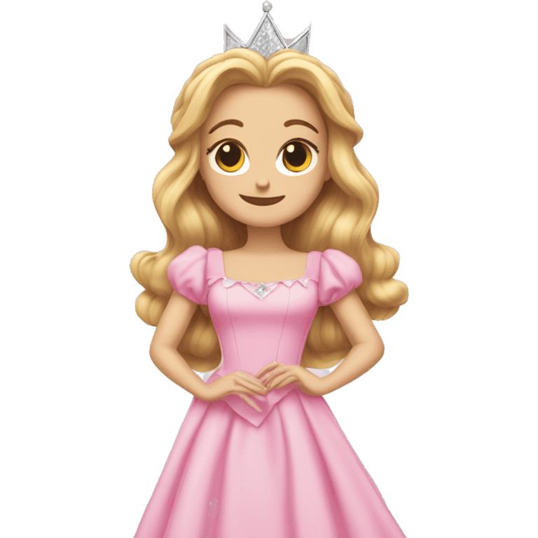 Glinda from the wizard of oz in a pink dress emoji