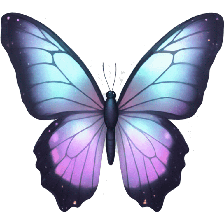 Pastel iridescent white nebula butterfly emoji