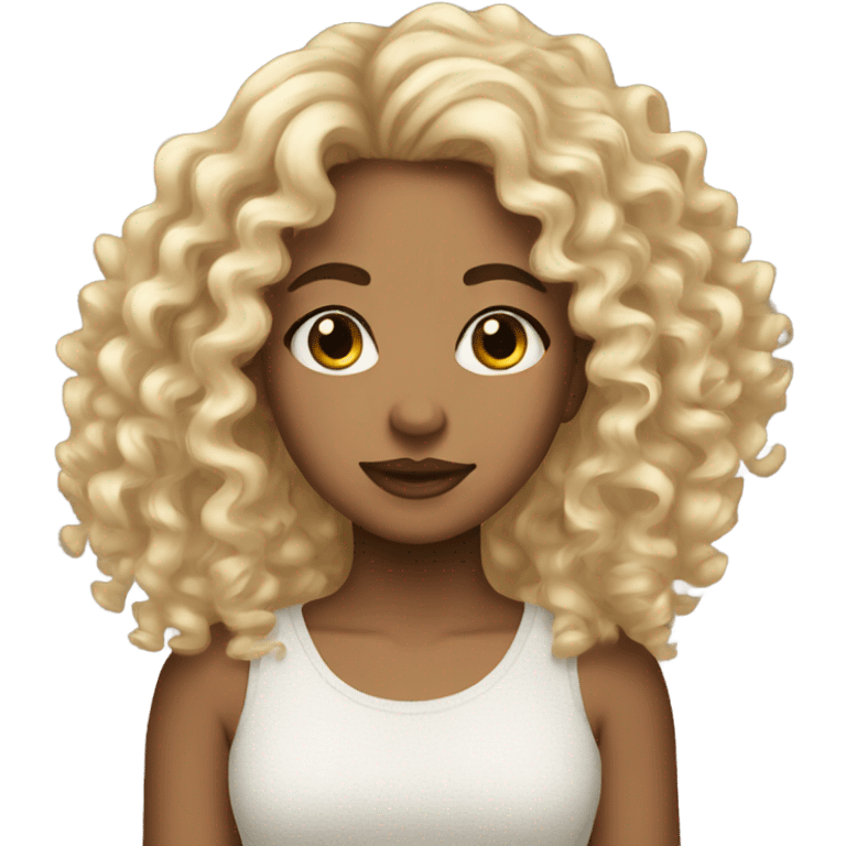 Light skin girl why curly hair emoji