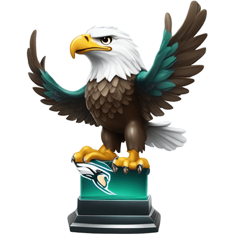 Philly eagle holding the Lombardi trophy emoji