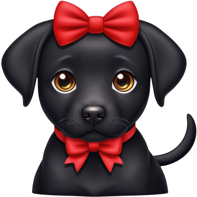 Black lab with bow emoji