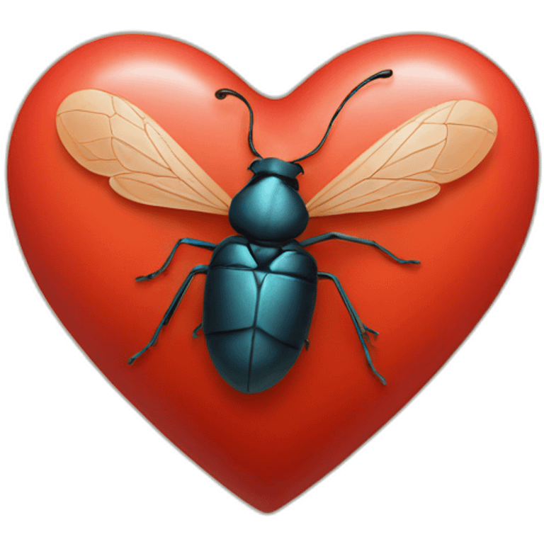 a heart with a bug emoji