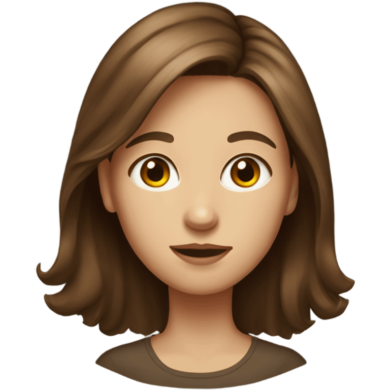 brown hair portrait of girl emoji