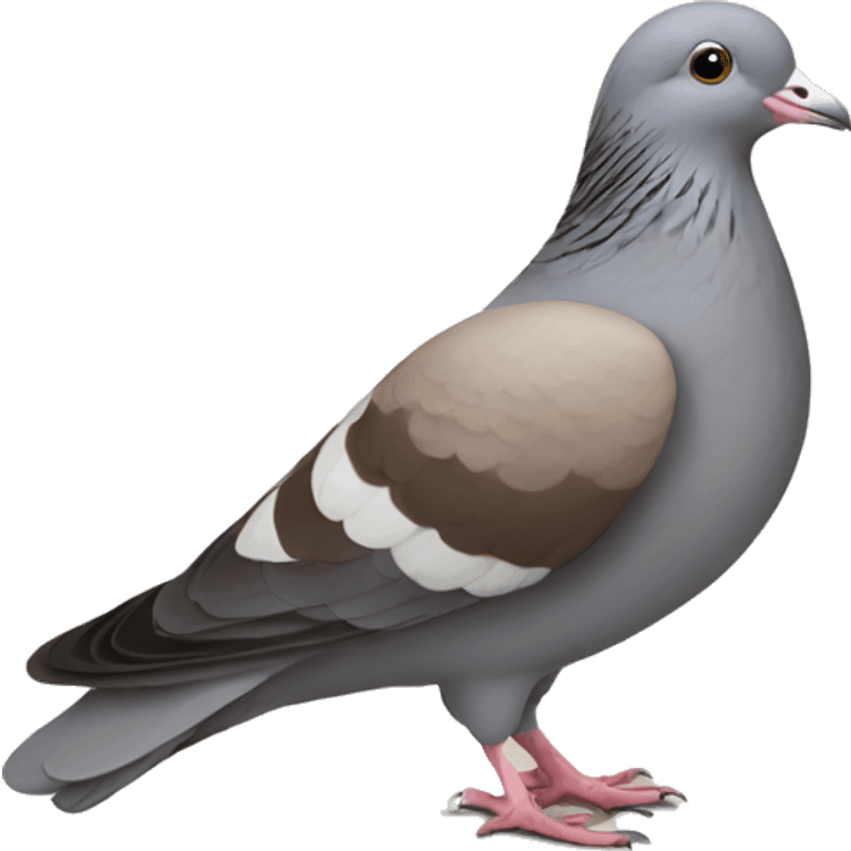 Pigeon dove brown stripes with a heart marking emoji