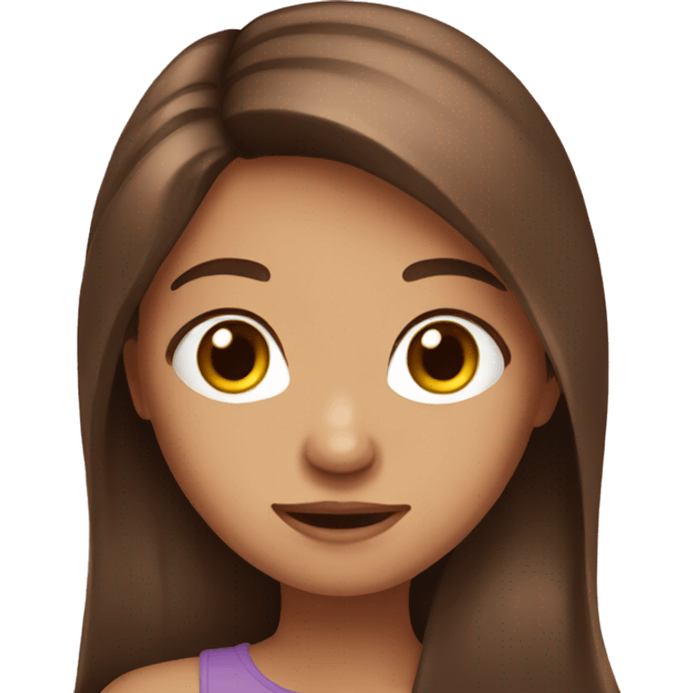 Long brown hair girl emoji