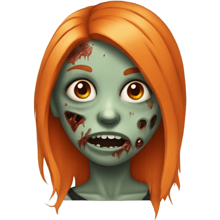 a girl zombie with orange hair emoji