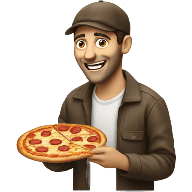 A Jewish guy eating pizza  emoji