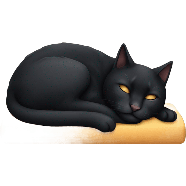 Black cat sleeping emoji