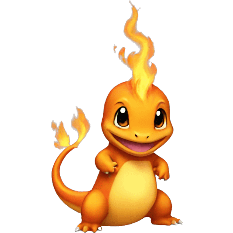 Charmander with a flame on tail-tip emoji