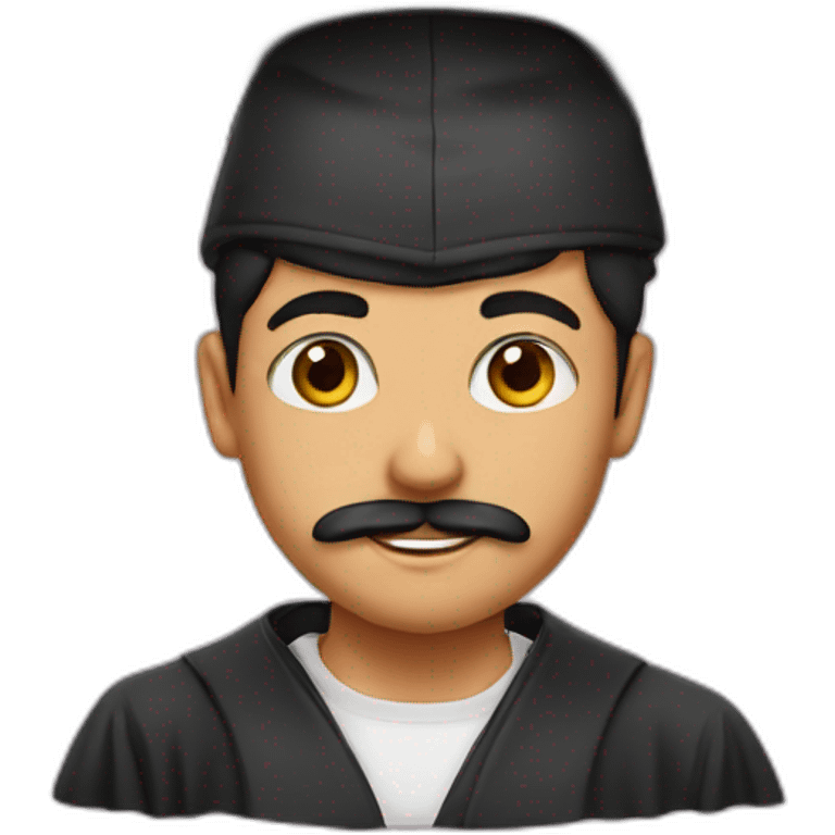 Arabic boy with mustache and graduation cap emoji