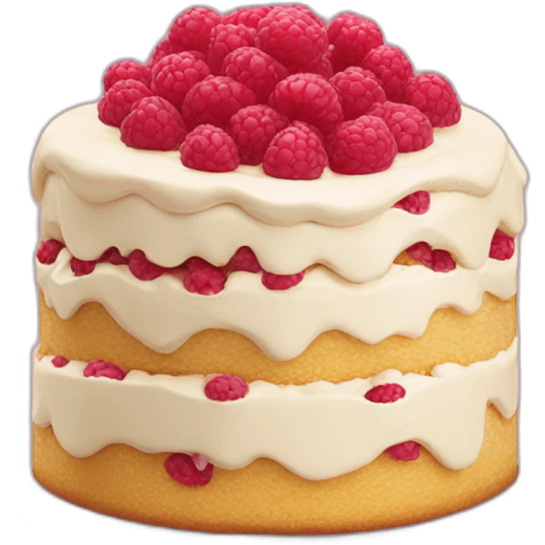 cream and raspberry cake emoji