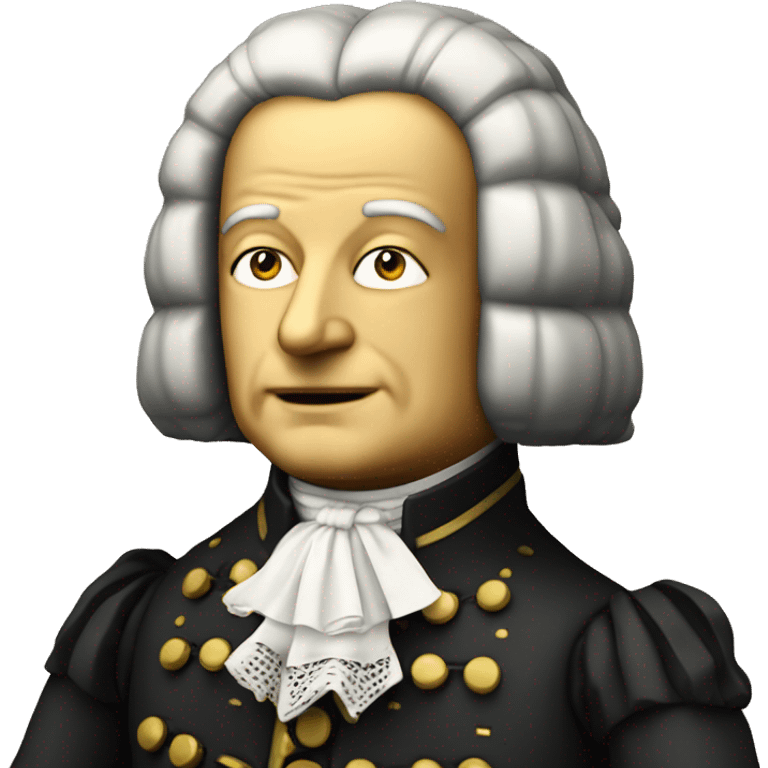 Johann Sebastian Bach as a vintage robot emoji