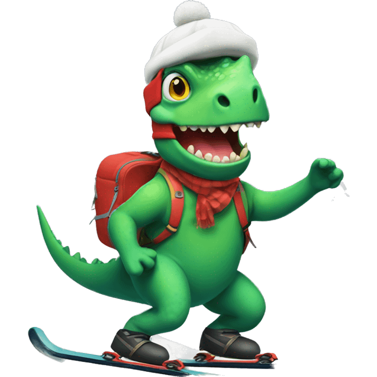 party dino skiing emoji