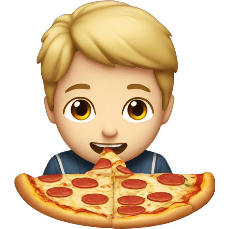 boy eating pizza emoji