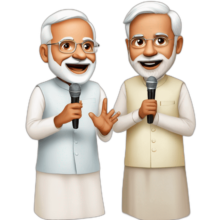 modi and rahul singing emoji