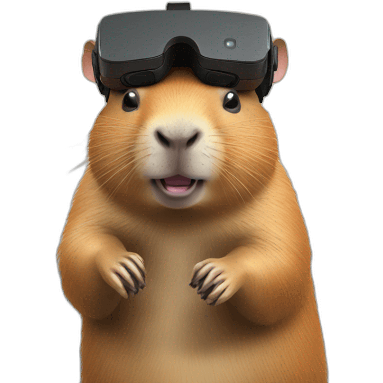 full body capybara in vr headset christmas emoji