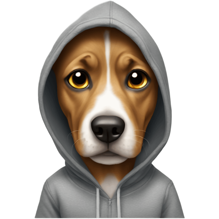 Dog wearing hoodie emoji