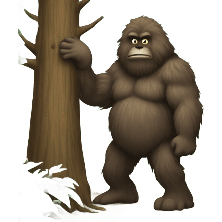 Bigfoot peeing in the woods emoji