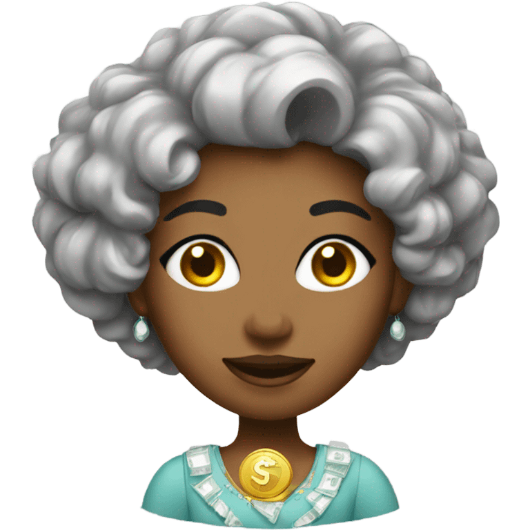 fancy woman with money icon emoji