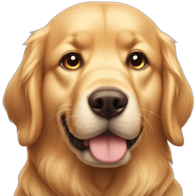 Golden retriever with side eyes judgy look emoji