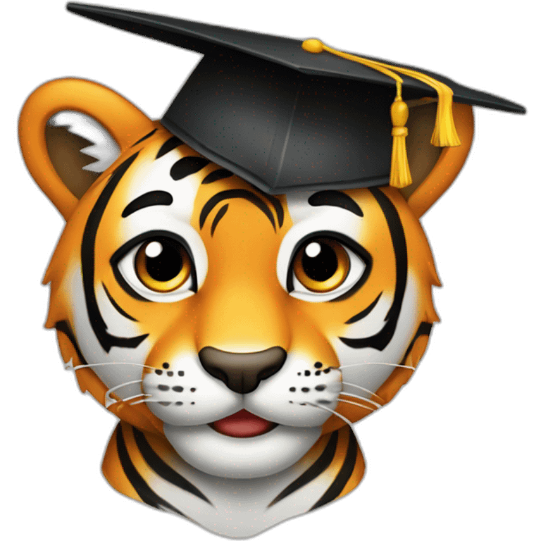 cuty tiger  with a mortarboard emoji