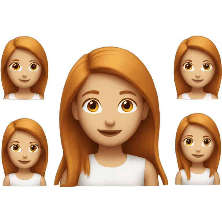 A girl has ginger, straight hair. Her hair is long. She’s smiling emoji