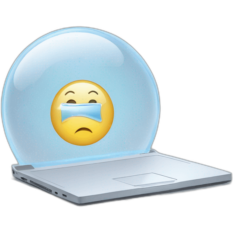 laptop in a crystal bubble emoji