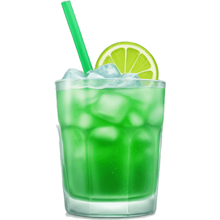 iced green drink in glass emoji