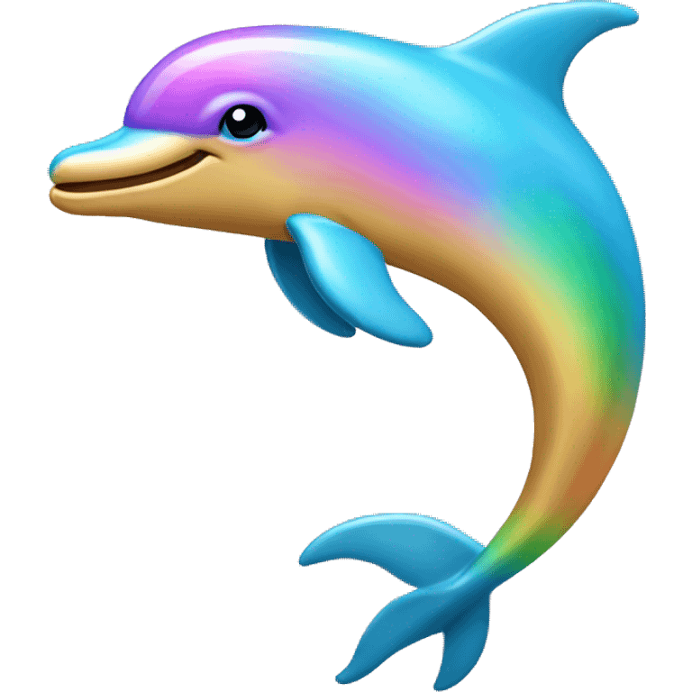 Pastel-gold-raimbow-dolphin emoji