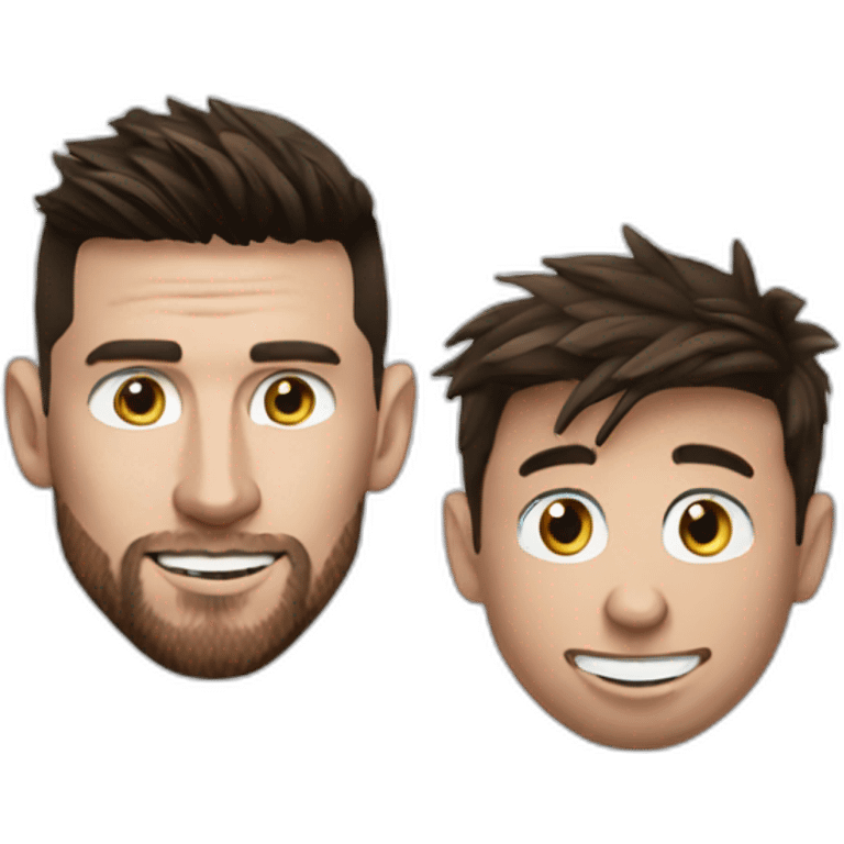 Messi with Ronaldo  emoji