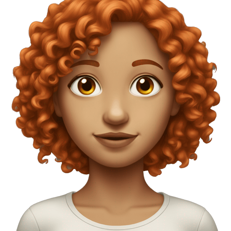 Realistic girl with curly red hair emoji